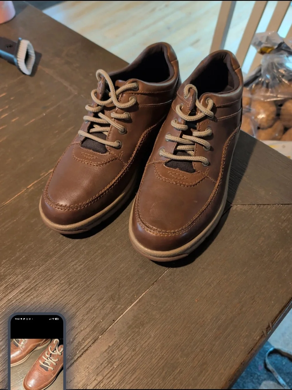Rockport Brown Leather Casual Lace-Up Oxfords